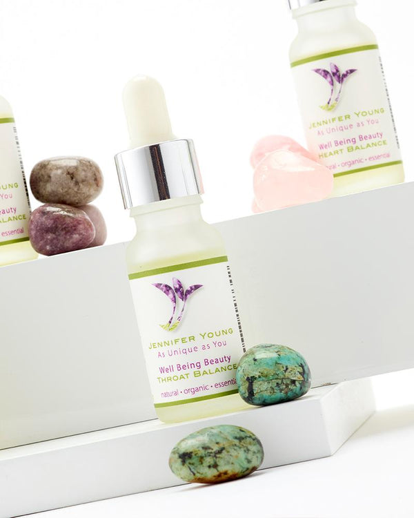 Well Being Beauty Chakra Stone and Essential Oil Set for Meditation- Throat - 12g - Jennifer Young